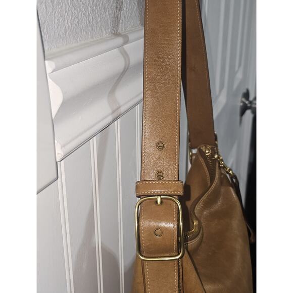 COACH Legacy Leather Slim Duffle Convertible Crossbody Bag in Tan #9328 - Picture 7 of 15